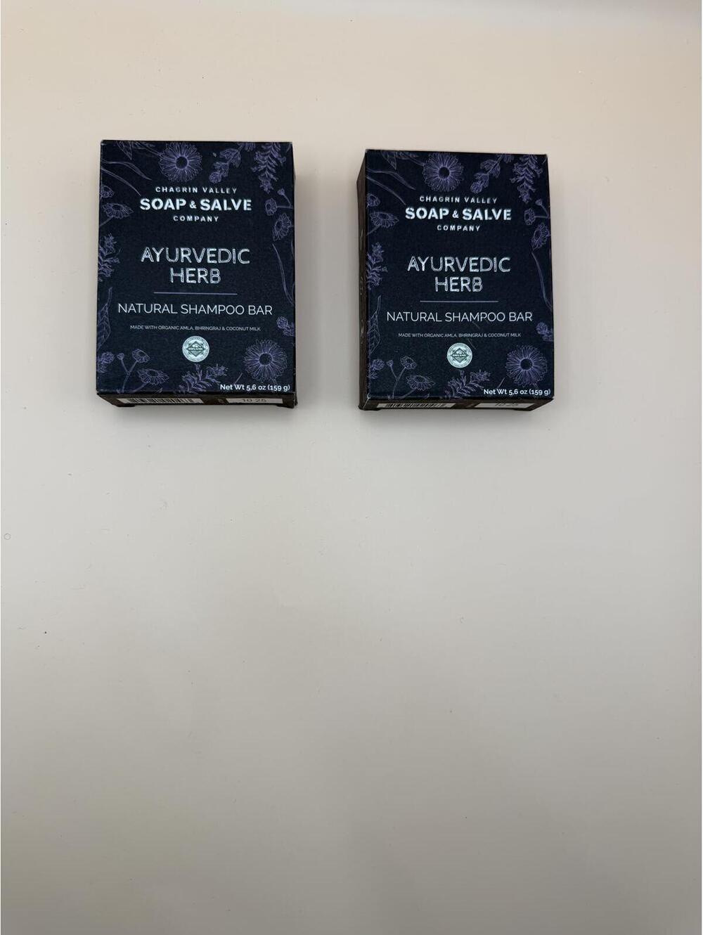 Set of 2 Chagrin Valley Ayurvedic Herb Natural Shampoo Bars 5.6oz - Organic -NEW